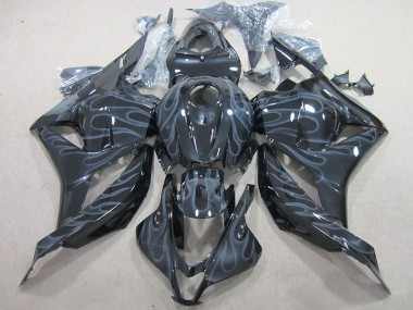 Cheap 2009-2012 Black Silver Flame Honda CBR600RR Motor Fairings
