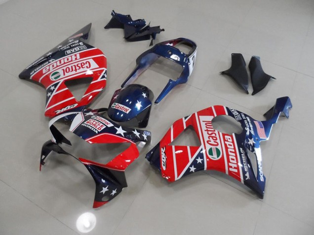 Cheap 2002-2003 Blue Red Cycle World Castrol Honda CBR900RR 954 Motorcycle Fairing Kit Cheap 2002-2003 Blue Red Cycle World Castrol Honda CBR900RR 954 Motorcycle Fairing Kit