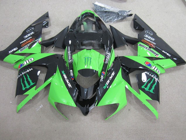 Cheap 2003-2005 Black Green Monster Kawasaki ZX10R Motorcycle Fairing Kits Cheap 2003-2005 Black Green Monster Kawasaki ZX10R Motorcycle Fairing Kits