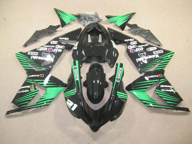 Cheap 2003-2005 Black Green C-Shock Monster Kawasaki ZX10R Motorbike Fairing Cheap 2003-2005 Black Green C-Shock Monster Kawasaki ZX10R Motorbike Fairing