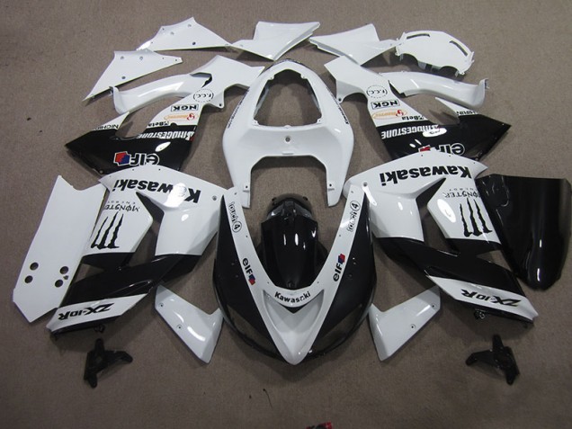 Cheap 2006-2007 White Touch4 Monster Kawasaki ZX10R Bike Fairing Kit Cheap 2006-2007 White Touch4 Monster Kawasaki ZX10R Bike Fairing Kit
