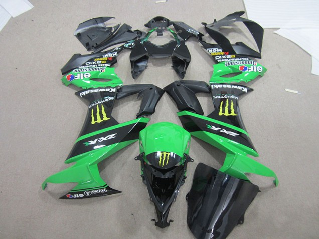 Cheap 2008-2010 Black Green Monster Kawasaki ZX10R Bike Fairing Kit Cheap 2008-2010 Black Green Monster Kawasaki ZX10R Bike Fairing Kit