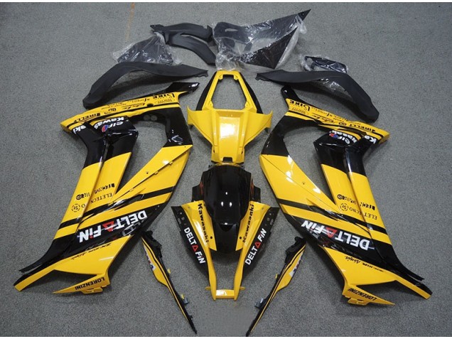 Cheap 2011-2015 Yellow Black Delt Fin Kawasaki ZX10R Motorcycle Bodywork