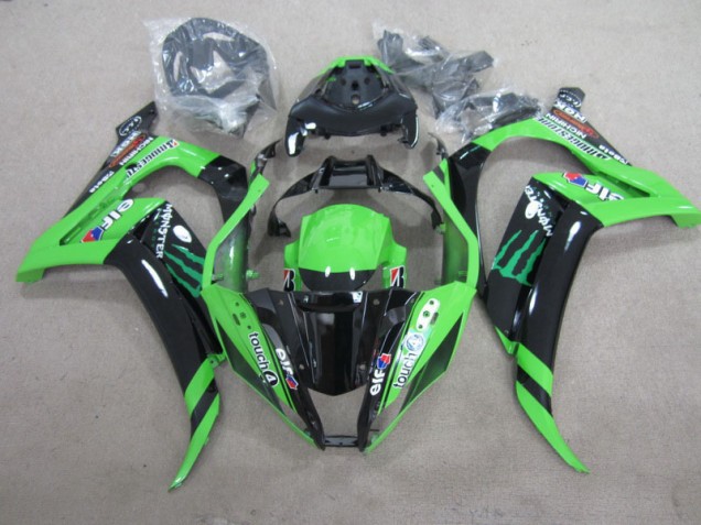 Cheap 2011-2015 Black Green Touch4 Monster Kawasaki ZX10R Motorbike Fairing Kits