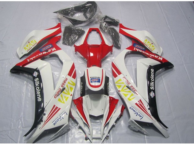 Cheap 2011-2015 White Red Silkolene Kawasaki ZX10R Motorcycle Fairings Kit Cheap 2011-2015 White Red Silkolene Kawasaki ZX10R Motorcycle Fairings Kit