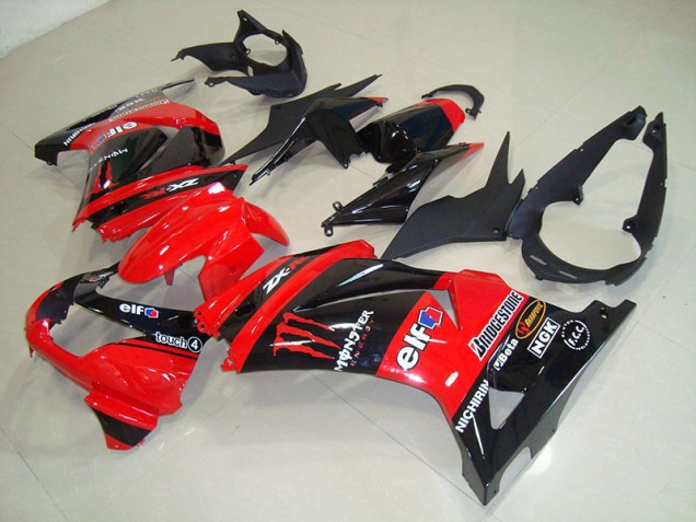 Cheap 2008-2012 Black Red Monster Kawasaki ZX250R Bike Fairings Cheap 2008-2012 Black Red Monster Kawasaki ZX250R Bike Fairings