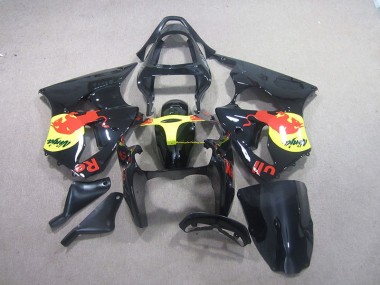 Cheap 2000-2002 Black Yellow Red Bull Ninja Kawasaki ZX6R Motorcycle Replacement Fairings