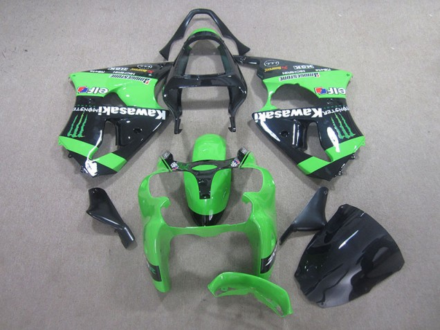 Cheap 2000-2002 Black Green Monster Kawasaki ZX6R Motor Fairings Cheap 2000-2002 Black Green Monster Kawasaki ZX6R Motor Fairings