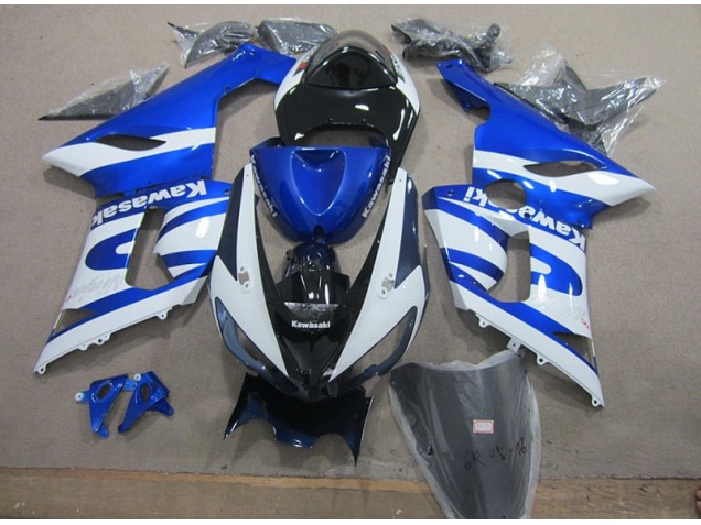 Cheap 2005-2006 Blue White Kawasaki ZX6R Motorcycle Replacement Fairings Cheap 2005-2006 Blue White Kawasaki ZX6R Motorcycle Replacement Fairings