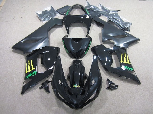 Cheap 2005-2006 Black Green Ninja Kawasaki ZX6R Motorcycle Fairing Kits Cheap 2005-2006 Black Green Ninja Kawasaki ZX6R Motorcycle Fairing Kits