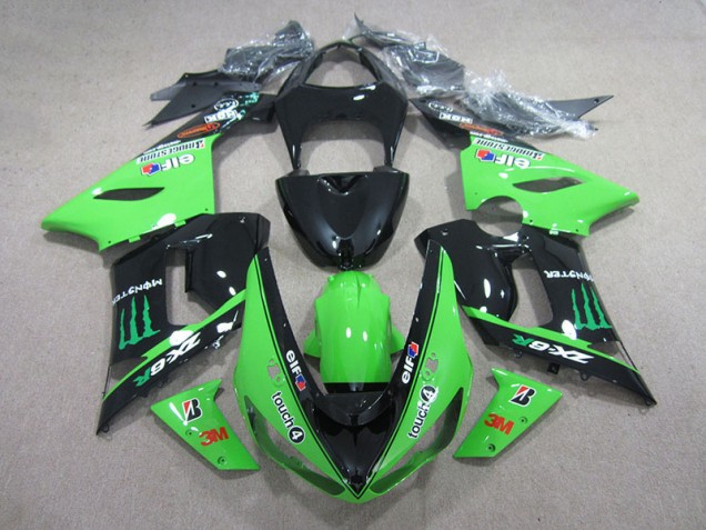 Cheap 2005-2006 Black Green 3M Touch4 Monster Kawasaki ZX6R Motorbike Fairing Cheap 2005-2006 Black Green 3M Touch4 Monster Kawasaki ZX6R Motorbike Fairing
