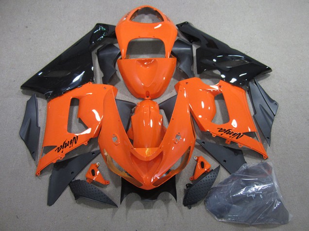 Cheap 2005-2006 Orange Black Ninja Kawasaki ZX6R Bike Fairing Cheap 2005-2006 Orange Black Ninja Kawasaki ZX6R Bike Fairing