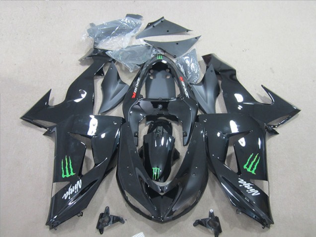 Cheap 2007-2008 Black Ninja Green Monster Kawasaki ZX6R Bike Fairing Kit Cheap 2007-2008 Black Ninja Green Monster Kawasaki ZX6R Bike Fairing Kit
