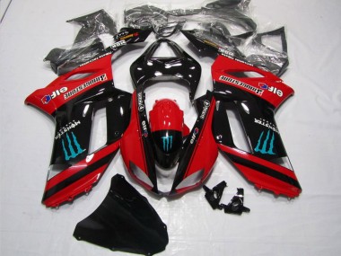 Cheap 2007-2008 Red Black Monster Kawasaki ZX6R Motorbike Fairing Kits