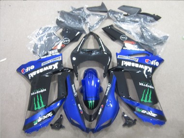 Cheap 2007-2008 Black Blue Green Monster Kawasaki ZX6R Motorcyle Fairings
