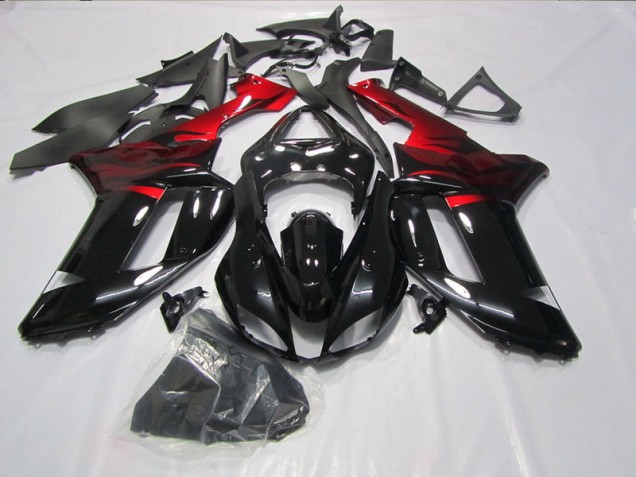 Cheap 2007-2008 Black Red Kawasaki ZX6R Motorcycle Fairings Kit Cheap 2007-2008 Black Red Kawasaki ZX6R Motorcycle Fairings Kit