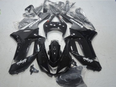 Cheap 2007-2008 Black White Ninja Kawasaki ZX6R Bike Fairings