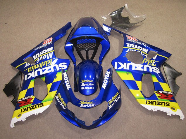 Cheap 2000-2002 Blue Yellow Telefumica Movistar Suzuki GSXR1000 Motor Fairings Cheap 2000-2002 Blue Yellow Telefumica Movistar Suzuki GSXR1000 Motor Fairings