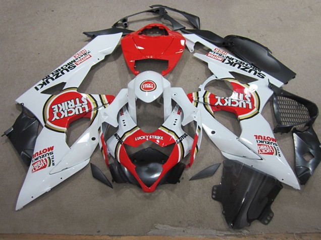 Cheap 2005-2006 White Lucky Strike Red Motul Suzuki GSXR1000 Motorcycle Fairings