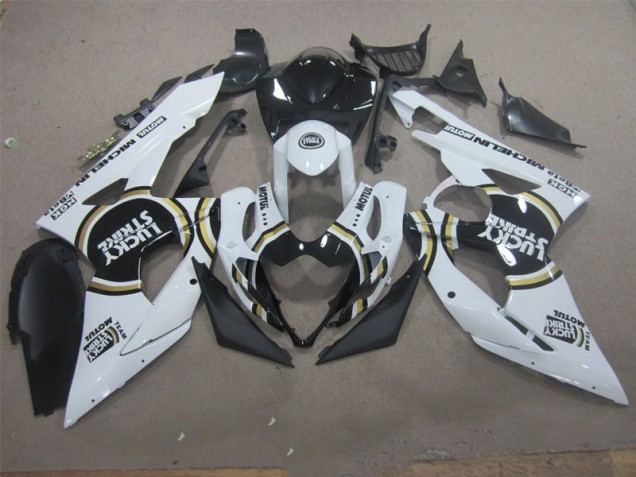 Cheap 2005-2006 White Lucky Strike Black Motul Suzuki GSXR1000 Motorcycle Fairing Kit Cheap 2005-2006 White Lucky Strike Black Motul Suzuki GSXR1000 Motorcycle Fairing Kit