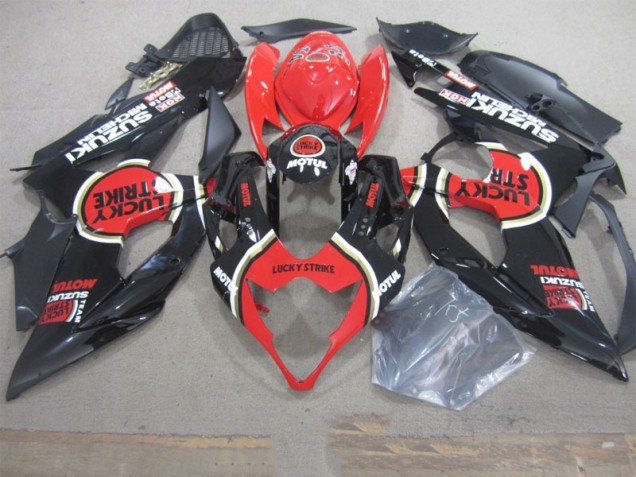 Cheap 2005-2006 Black Lucky Strike Red Motul Suzuki GSXR1000 Motorbike Fairing