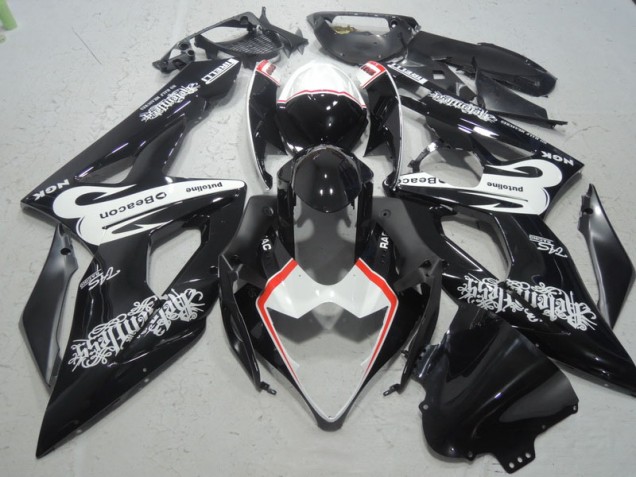 Cheap 2005-2006 Black White Beacon Suzuki GSXR1000 Bike Fairing Kit Cheap 2005-2006 Black White Beacon Suzuki GSXR1000 Bike Fairing Kit