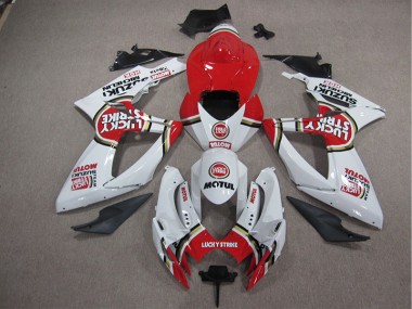 Cheap 2005-2006 White Lucky Strike Red Motul Suzuki GSXR1000 Motorcycle Fairing