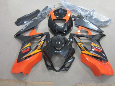 Cheap 2007-2008 Black Orange Suzuki GSXR1000 Motorcycle Fairings