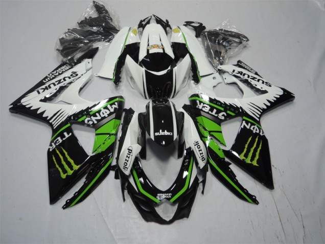 Cheap 2009-2016 Black White Green Monster Pizzoli Suzuki GSXR1000 Moto Fairings Cheap 2009-2016 Black White Green Monster Pizzoli Suzuki GSXR1000 Moto Fairings