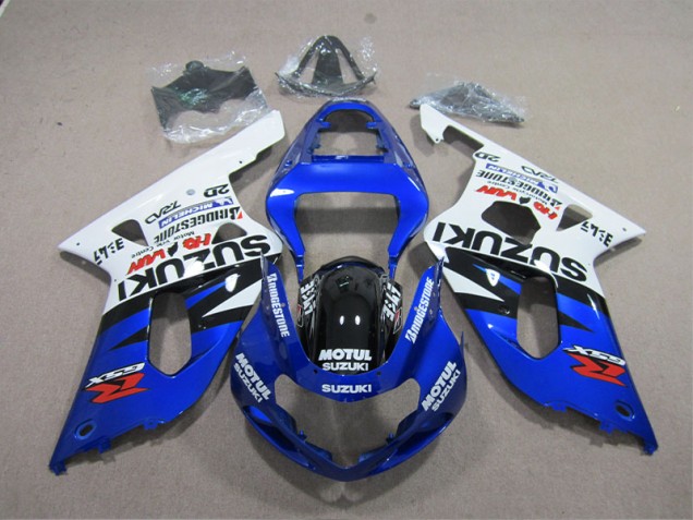 Cheap 2001-2003 Blue White Motul Suzuki GSXR600 Moto Fairings Cheap 2001-2003 Blue White Motul Suzuki GSXR600 Moto Fairings