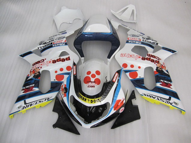 Cheap 2001-2003 White Blue Dark Dog Suzuki GSXR600 Bike Fairings Cheap 2001-2003 White Blue Dark Dog Suzuki GSXR600 Bike Fairings