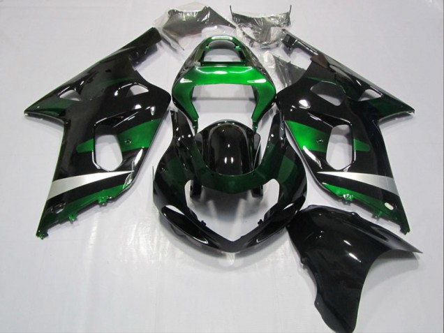 Cheap 2001-2003 Black Green Suzuki GSXR600 Bike Fairings
