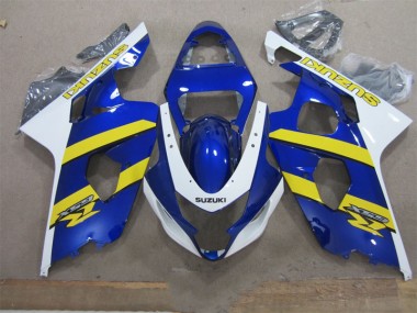 Cheap 2004-2005 Blue White Yellow Suzuki GSXR600 Replacement Motorcycle Fairings