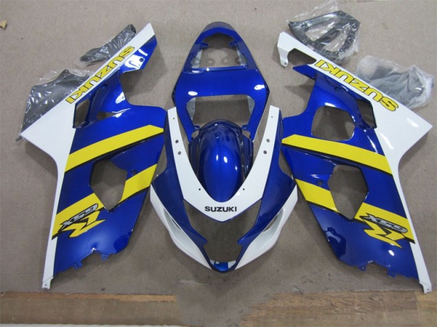 Cheap 2004-2005 Blue White Yellow Suzuki GSXR600 Replacement Motorcycle Fairings Cheap 2004-2005 Blue White Yellow Suzuki GSXR600 Replacement Motorcycle Fairings