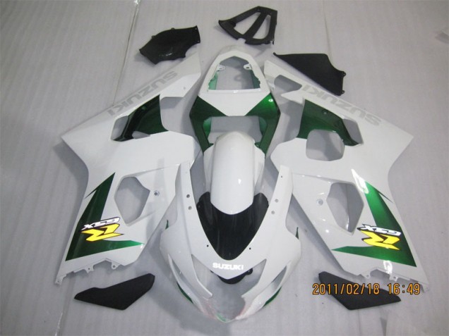 Cheap 2004-2005 White Green Suzuki GSXR600 Motorbike Fairing Kits Cheap 2004-2005 White Green Suzuki GSXR600 Motorbike Fairing Kits