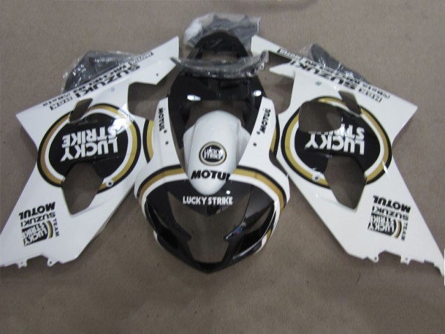 Cheap 2004-2005 Black White Lucky Strike Motul Suzuki GSXR600 Motorcycle Fairings Kits Cheap 2004-2005 Black White Lucky Strike Motul Suzuki GSXR600 Motorcycle Fairings Kits