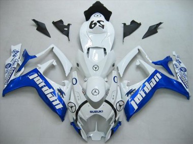 Cheap 2006-2007 White Blue Jordan Suzuki GSXR600 Motorcycle Fairings Kit