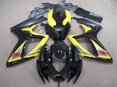 Cheap 2006-2007 Black Yellow Suzuki GSXR600 Motor Fairings