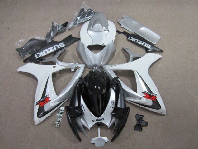 Cheap 2006-2007 Black White Suzuki GSXR600 Motorcycle Fairing Kit Cheap 2006-2007 Black White Suzuki GSXR600 Motorcycle Fairing Kit