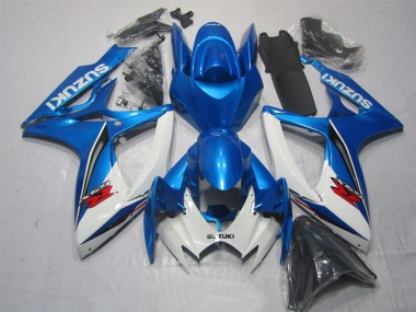 Cheap 2006-2007 Blue White Suzuki GSXR600 Motorbike Fairing Kits