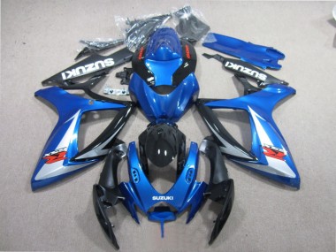Cheap 2006-2007 Blue Black White Suzuki GSXR600 Motorcycle Fairing Kits