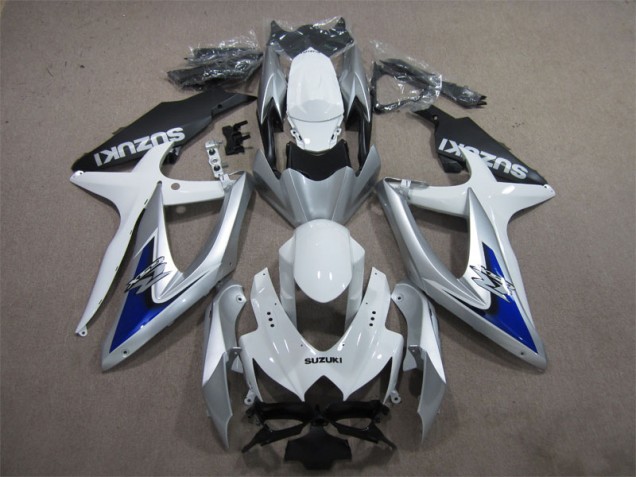Cheap 2008-2010 Silver Blue White Suzuki GSXR600 Motorcycle Fairings Kit Cheap 2008-2010 Silver Blue White Suzuki GSXR600 Motorcycle Fairings Kit