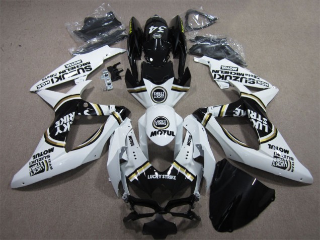 Cheap 2008-2010 White Lucky Strike Black Motul Suzuki GSXR600 Motorbike Fairings Cheap 2008-2010 White Lucky Strike Black Motul Suzuki GSXR600 Motorbike Fairings