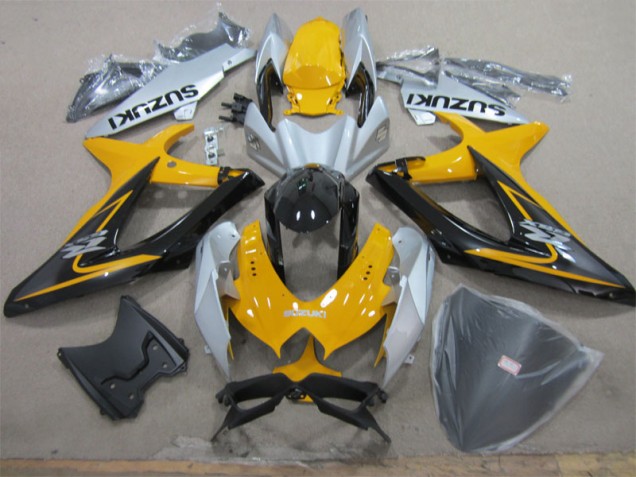 Cheap 2008-2010 Yellow White Black Suzuki GSXR600 Motorcycle Fairing Kits Cheap 2008-2010 Yellow White Black Suzuki GSXR600 Motorcycle Fairing Kits