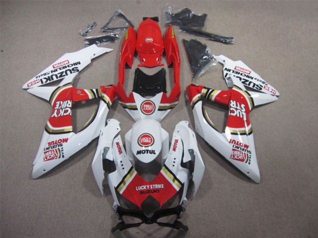 Cheap 2008-2010 White Lucky Strike Red Motul Suzuki GSXR600 Motorbike Fairing Cheap 2008-2010 White Lucky Strike Red Motul Suzuki GSXR600 Motorbike Fairing