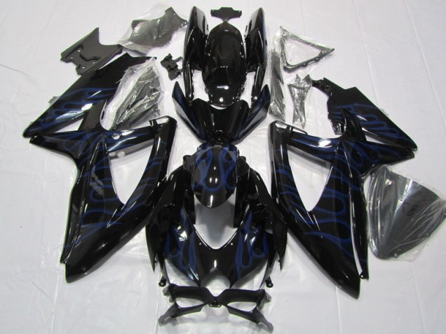 Cheap 2008-2010 Black Blue Flame Suzuki GSXR600 Bike Fairing Cheap 2008-2010 Black Blue Flame Suzuki GSXR600 Bike Fairing