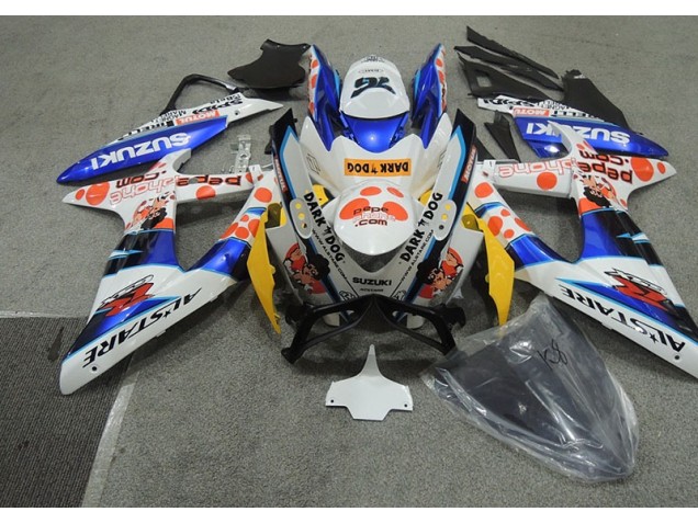 Cheap 2008-2010 White Blue Dark Dog Suzuki GSXR600 Bike Fairings Cheap 2008-2010 White Blue Dark Dog Suzuki GSXR600 Bike Fairings