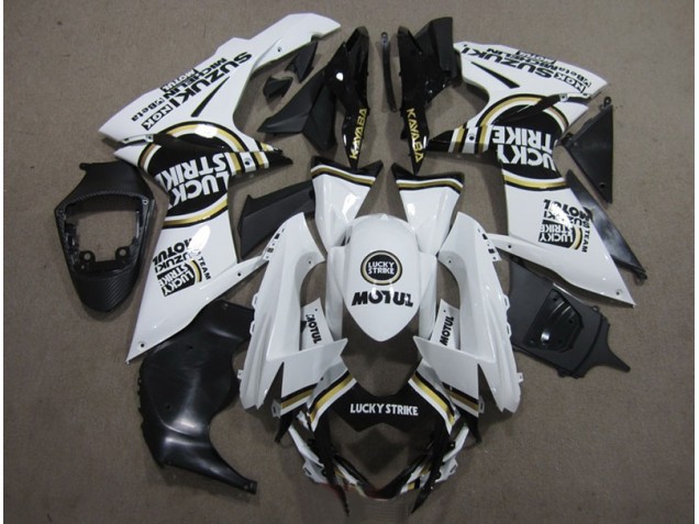 Cheap 2011-2021 White Lucky Strike Black Motul Suzuki GSXR600 Motorcycle Bodywork Cheap 2011-2021 White Lucky Strike Black Motul Suzuki GSXR600 Motorcycle Bodywork