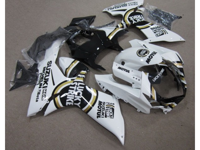Cheap 2011-2021 White Lucky Strike Black Motul Suzuki GSXR600 Motor Fairings Cheap 2011-2021 White Lucky Strike Black Motul Suzuki GSXR600 Motor Fairings