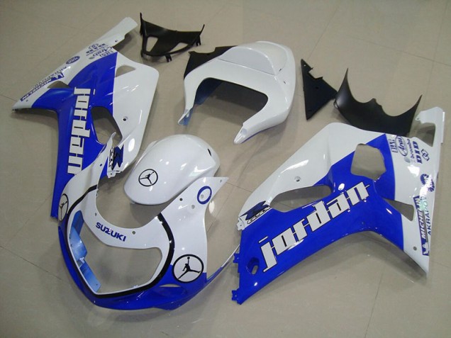 Cheap 2001-2003 Blue White Jordan Suzuki GSXR750 Motorcycle Bodywork Cheap 2001-2003 Blue White Jordan Suzuki GSXR750 Motorcycle Bodywork